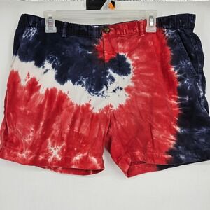 Chubbies‎ Shorts Mens Large Tie Dye Red White Blue Chino Outdoors Casual